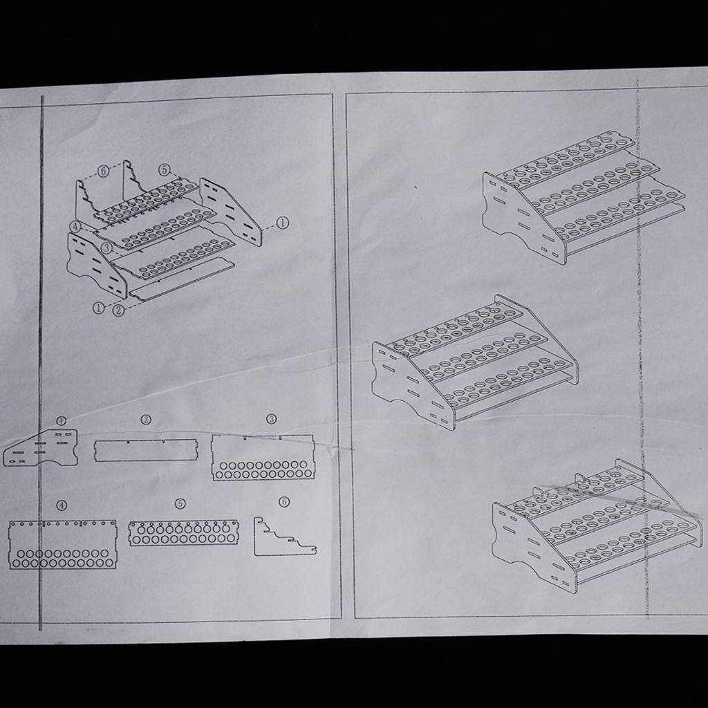 Workshop Tools Shelf - حامل طلاء خشبي متعدد الفتحات، رف